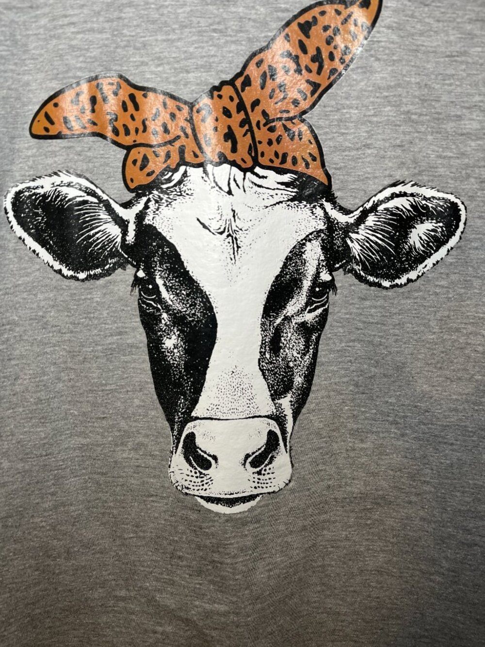 Country Western Cowgirl Graphic Tee Rustic Boho Cow Leopard Bandana Shirt